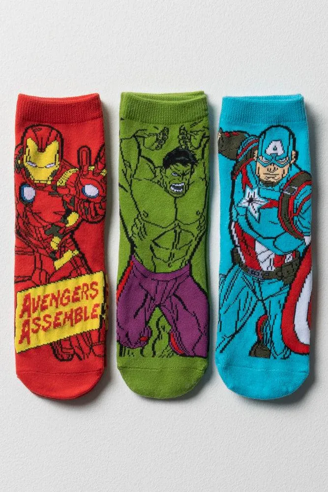 Avengers 3 Pack Socks Red