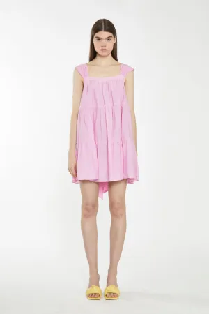 Candy Pink Tie-Back Mini Dress