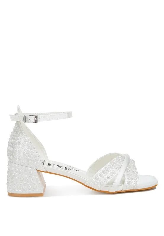 Cinnabon Pearl Embellished Strappy Sandals