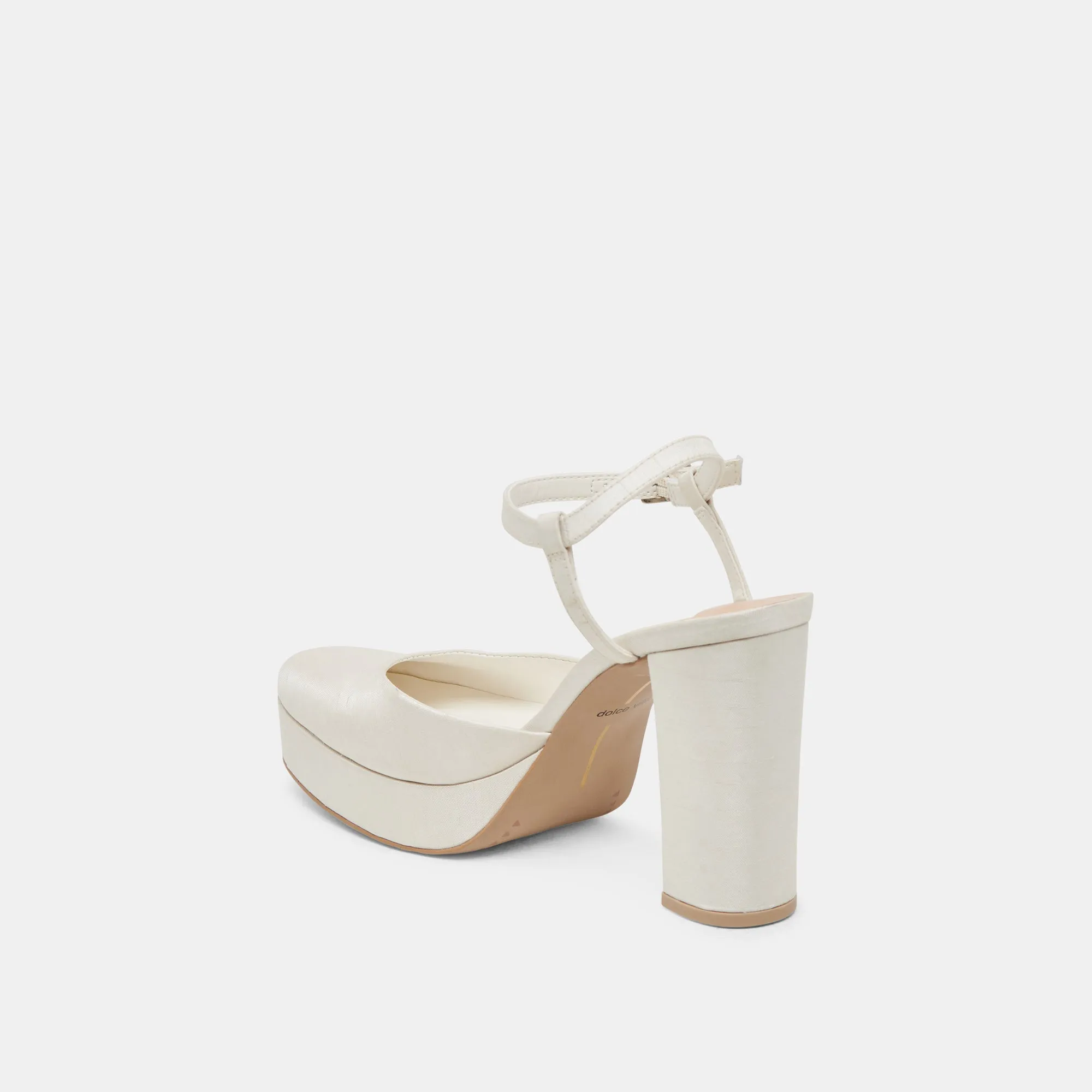 CLAUD HEELS WHITE SATIN