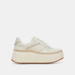 DANDI SNEAKERS OFF WHITE EMBOSSED LEATHER