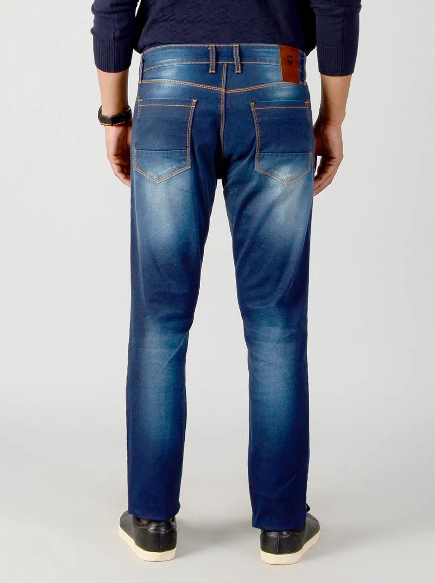 Dark Blue Washed Slim Fit Jeans | JadeBlue