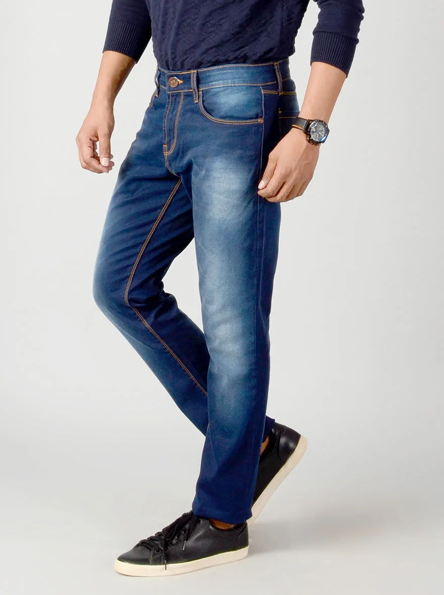 Dark Blue Washed Slim Fit Jeans | JadeBlue