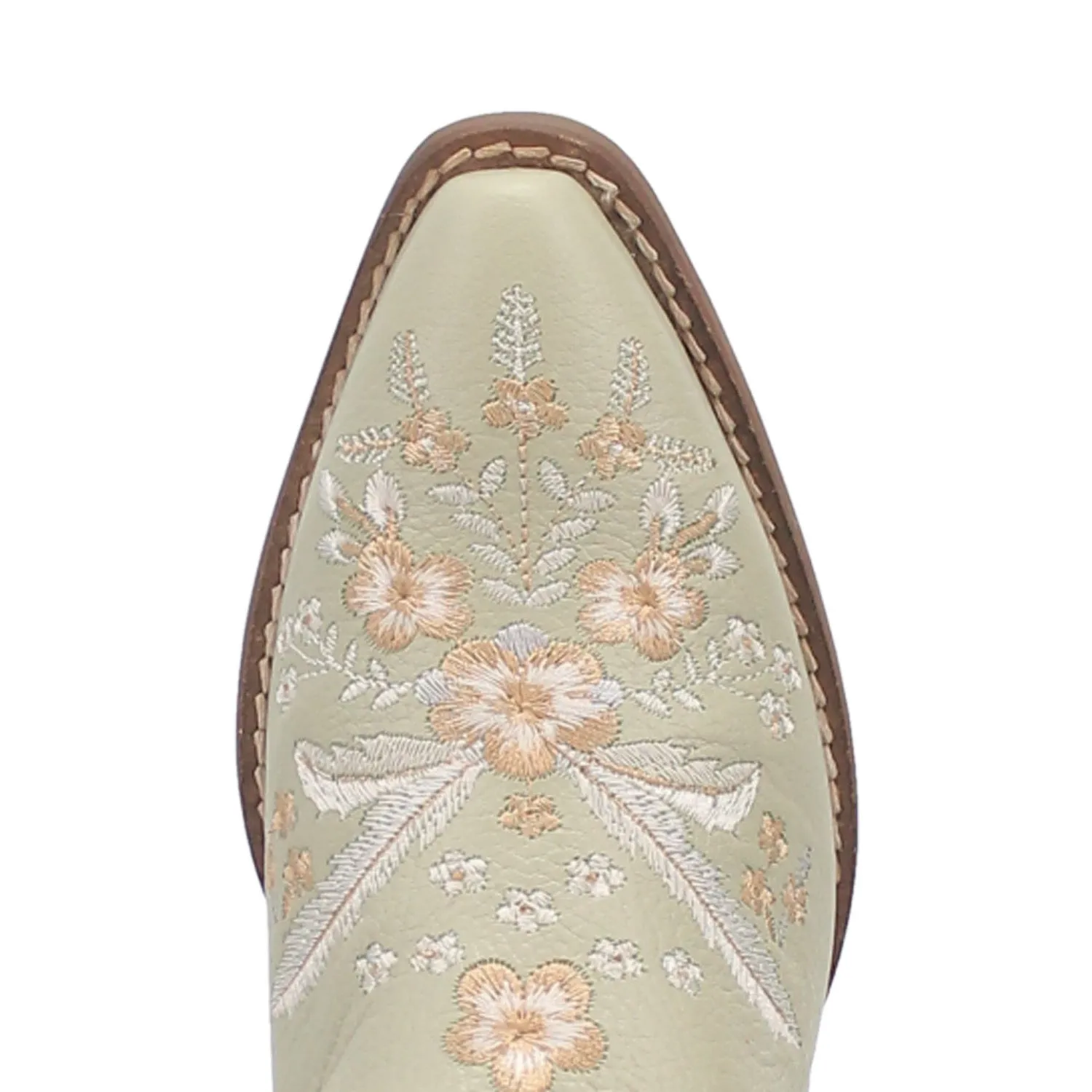 Dingo Womens Wildflower Mint Leather Embroidered Mules Shoes