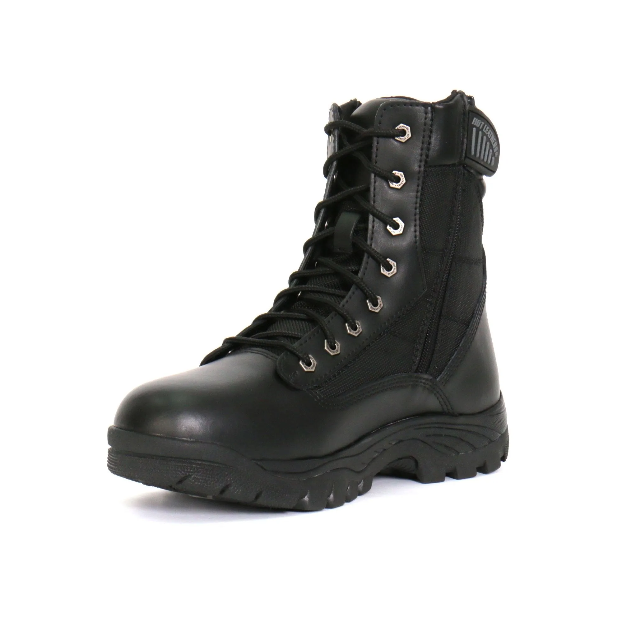 Hot Leathers BTM1012 Men's Black Leather Swat Style Lace Up Boots with