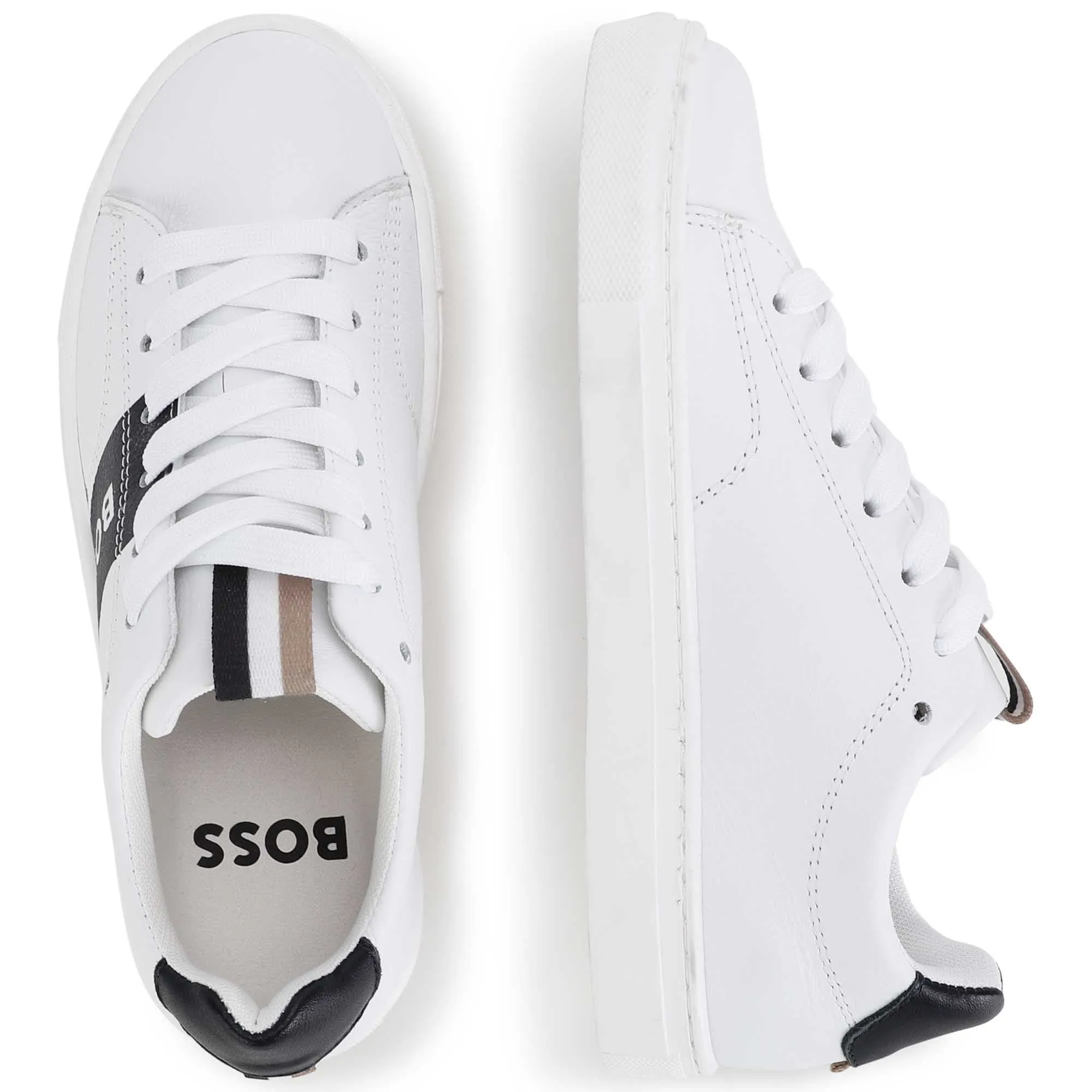 Hugo Boss Boys Leather Sneakers _White J29317-10B