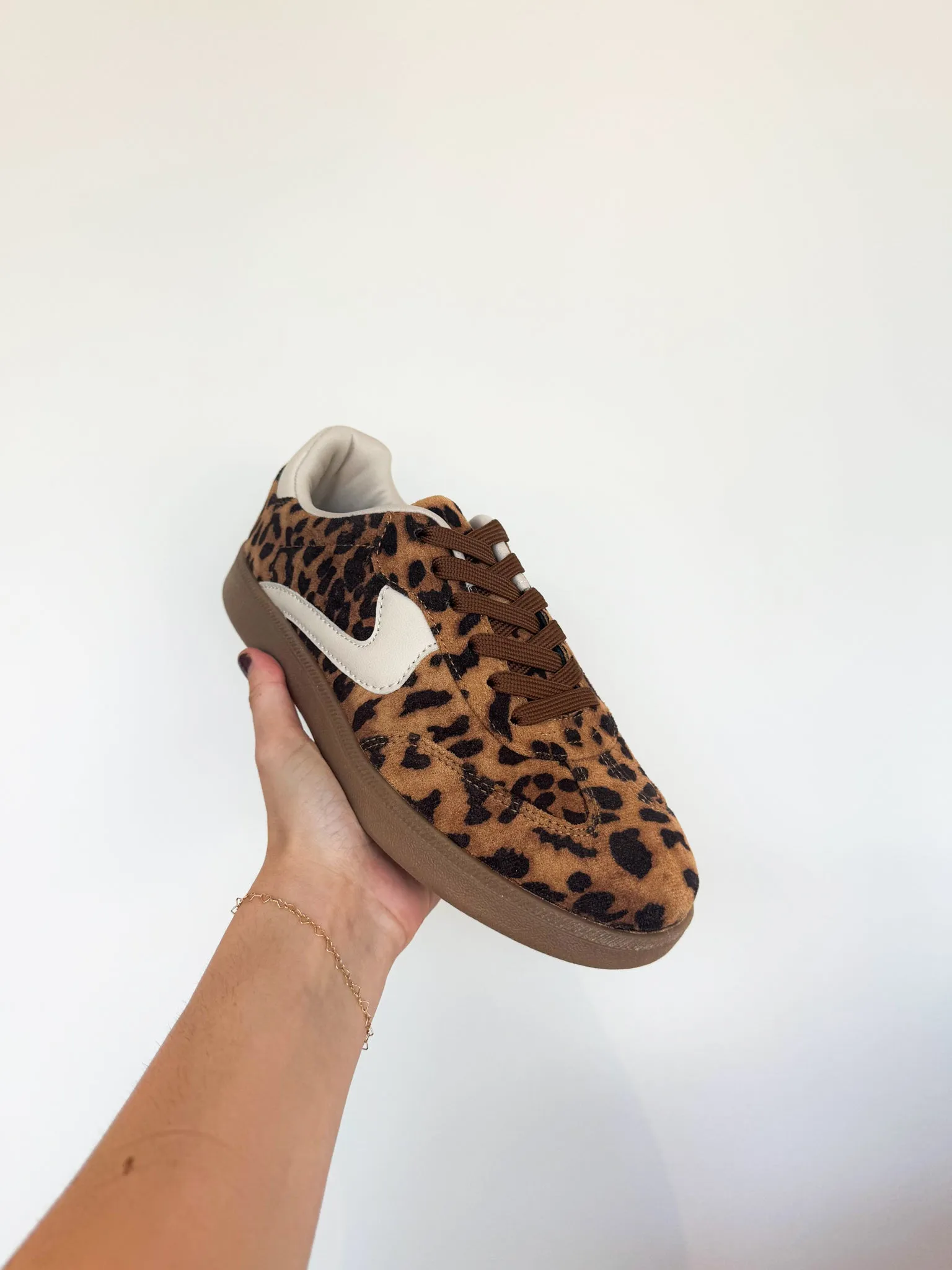 Leopard Lace Up Sneakers