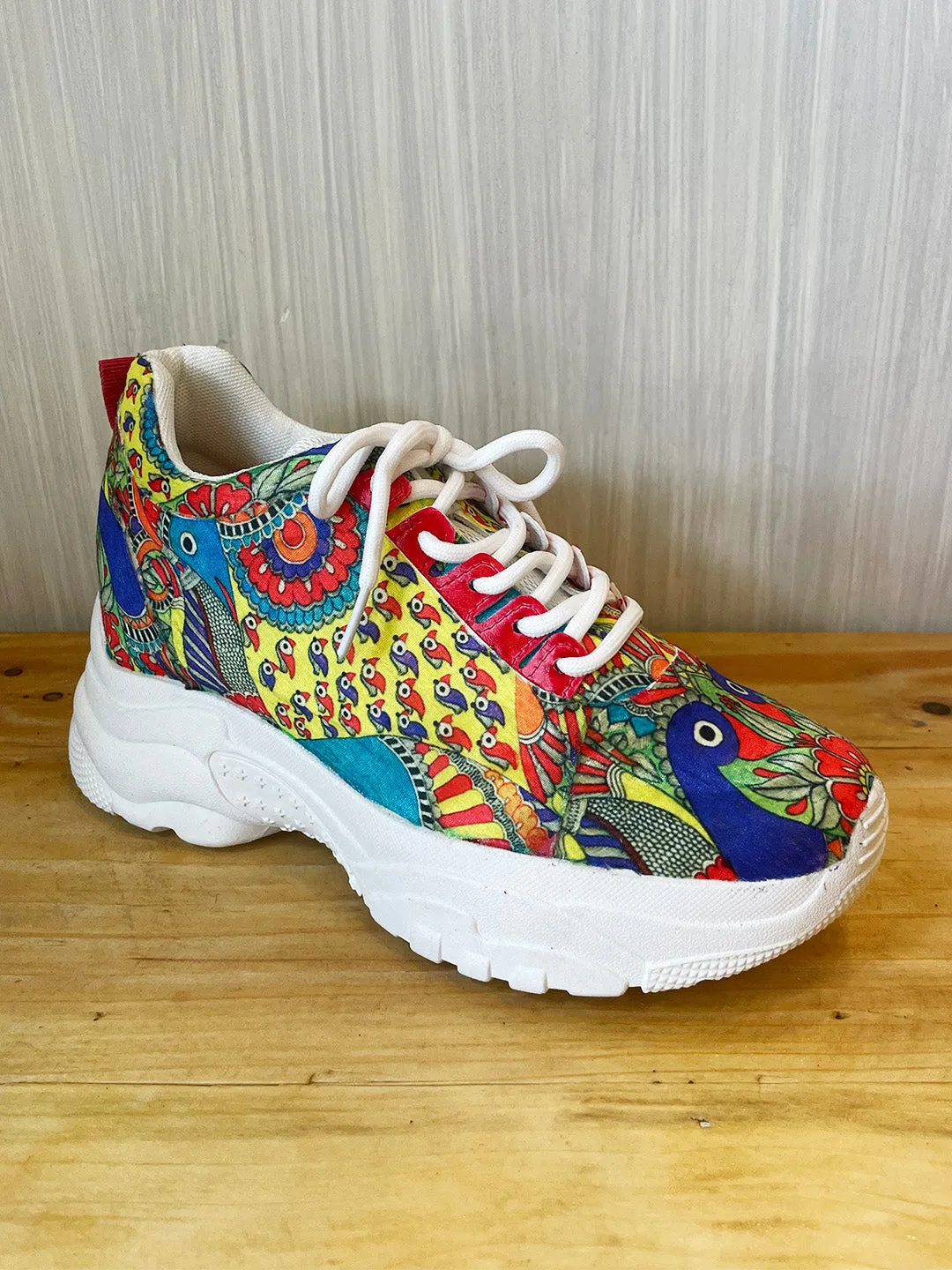 Madhubani Print Applique Work Sneakers