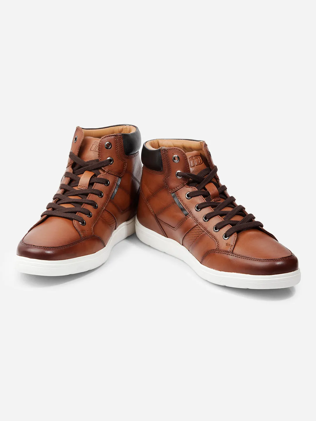 Men Tan Leather Sneaker (ID3089)