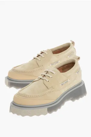 Off-White Suede Leather BOATSHOE Low-Top Sneakers