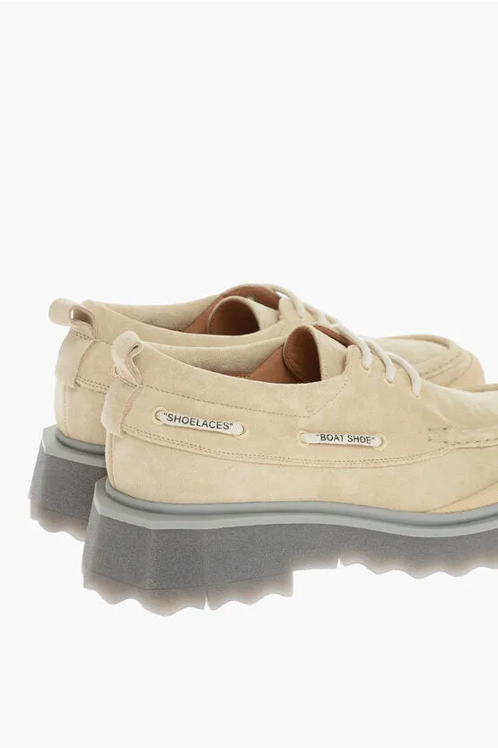 Off-White Suede Leather BOATSHOE Low-Top Sneakers