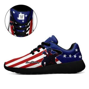 Personalized Patriotic Sneakers, Custom Mesh Shoes, Breathable Shoes, Gift for 4th of July