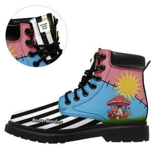 Personalized Trendy Boots, Custom Unisex  Ankle Boots, Combat Boot with Lace up for Gift to Children