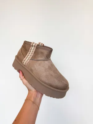 Platform Mini Boots- Taupe