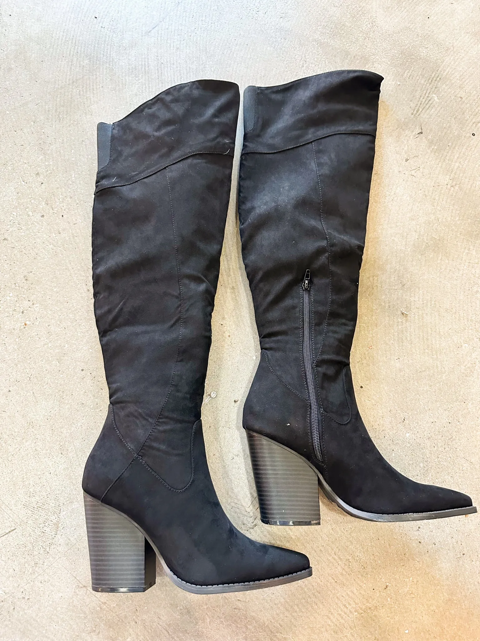 Slay Knee High Boots - Black