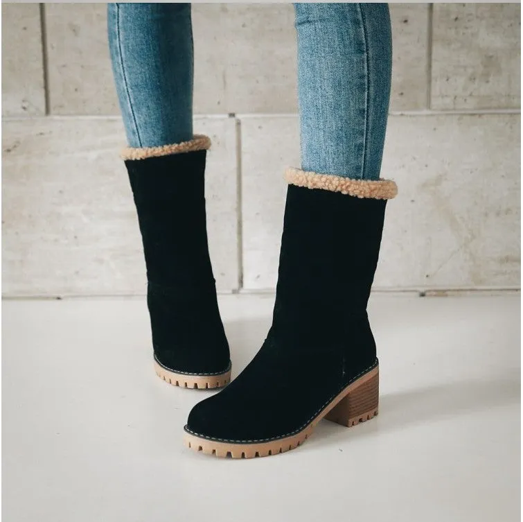 Trendy Fold Down Wool Ankle Boots