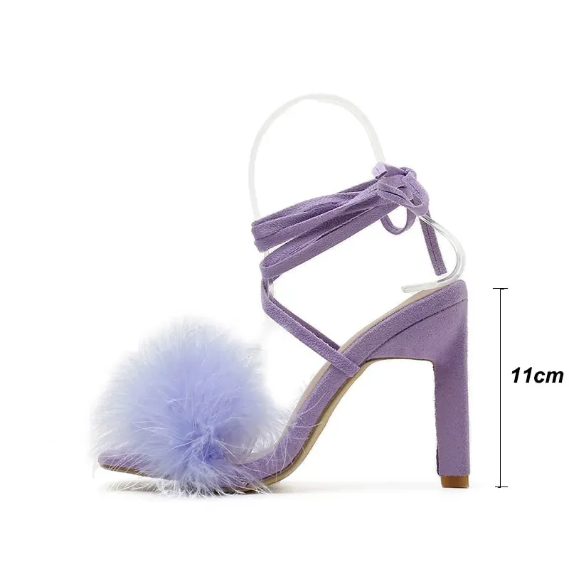 Women's Feather High Heels Shoes