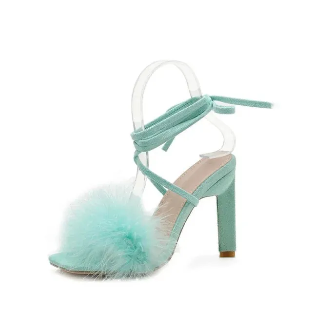 Women's Feather High Heels Shoes