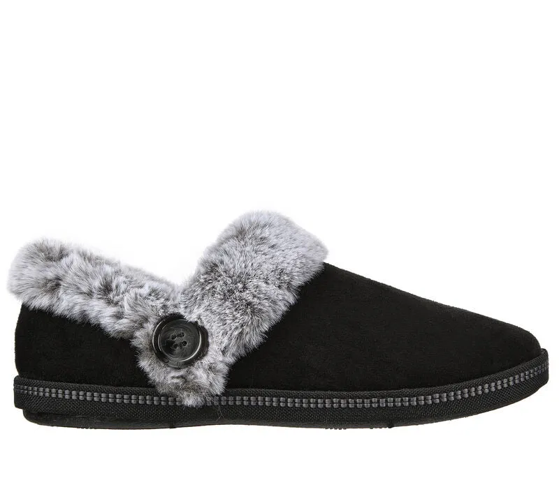 Womens Skechers Cozy Campfire - French Toast Black Comfy Slippers